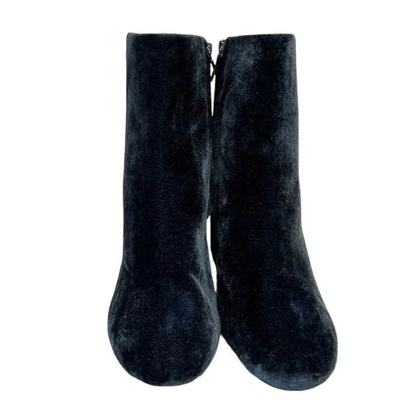 Kenneth Cole Renna Velvet Spring Whimsical Floral Chic Embroidered Boots Blue
