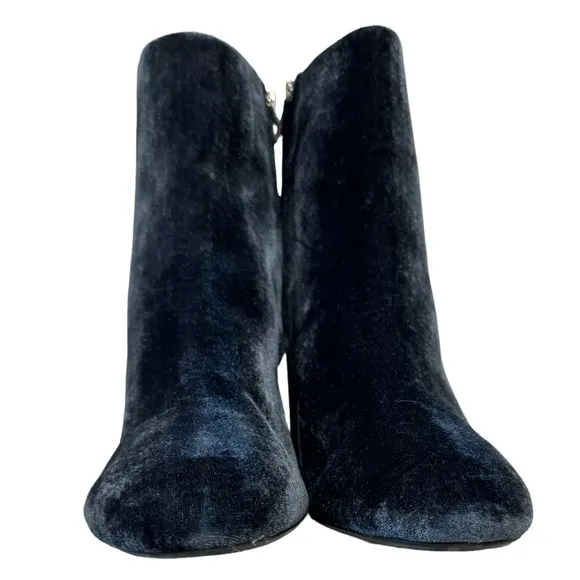 Kenneth Cole Renna Velvet Spring Whimsical Floral Chic Embroidered Boots Blue