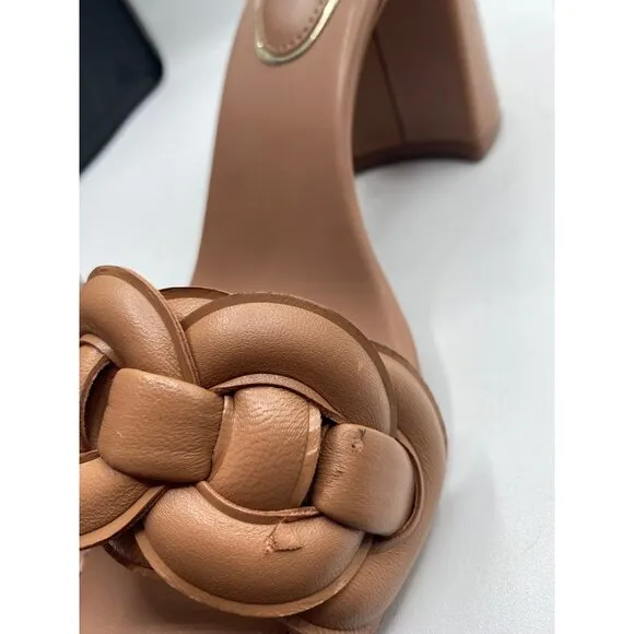 Kenneth Cole Women's Tan New York Luisa Block Heel Sandals Size 11M NWD (Scuffs)