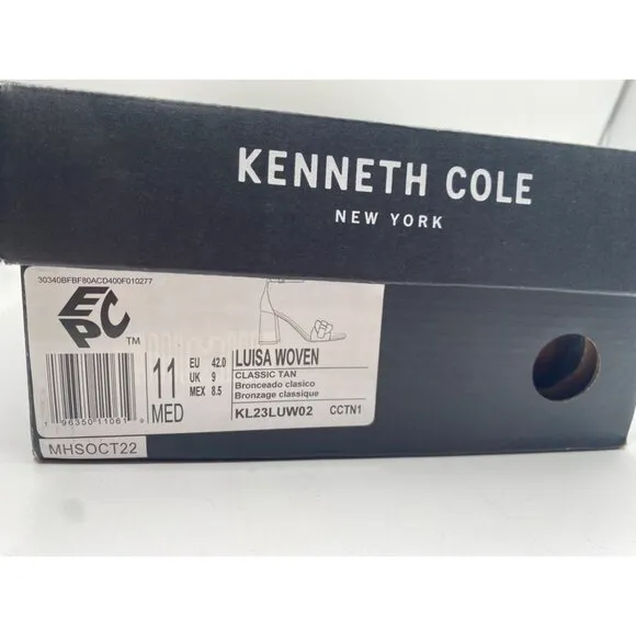 Kenneth Cole Women's Tan New York Luisa Block Heel Sandals Size 11M NWD (Scuffs)