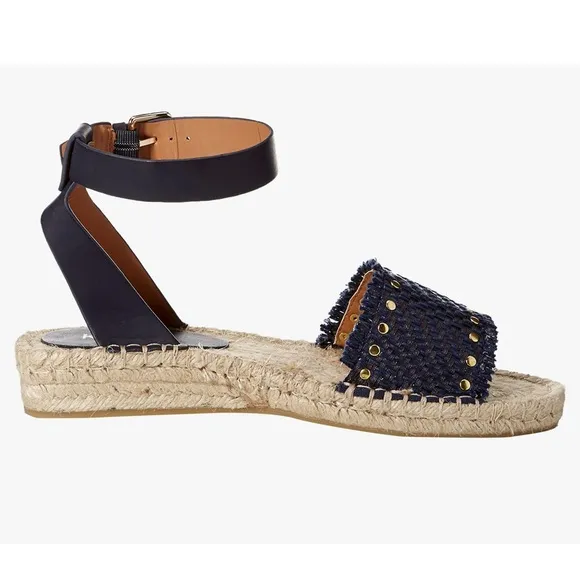 Kensie Alabama Espadrille Sandals Studded Woven Ankle Strap