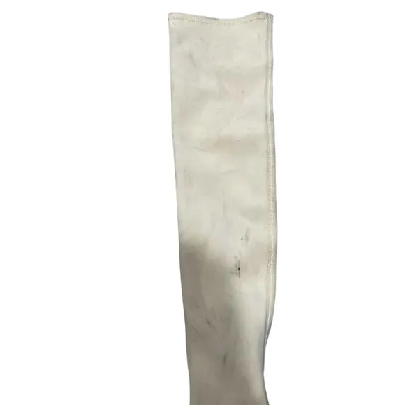 Khaite Taylor Women's White Over-the-Knee Neoprene Kitten Heel Boots Size 10