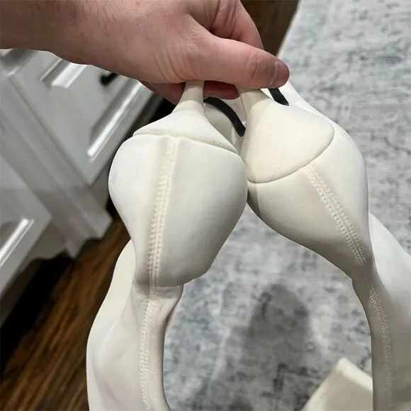 Khaite Taylor Women's White Over-the-Knee Neoprene Kitten Heel Boots Size 10