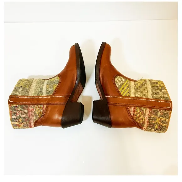 Kiboots by Kindred Spirit Kilim Rug Leather Boots