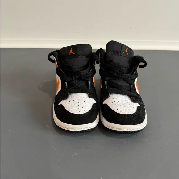 Kids Black and Orange Sneakers