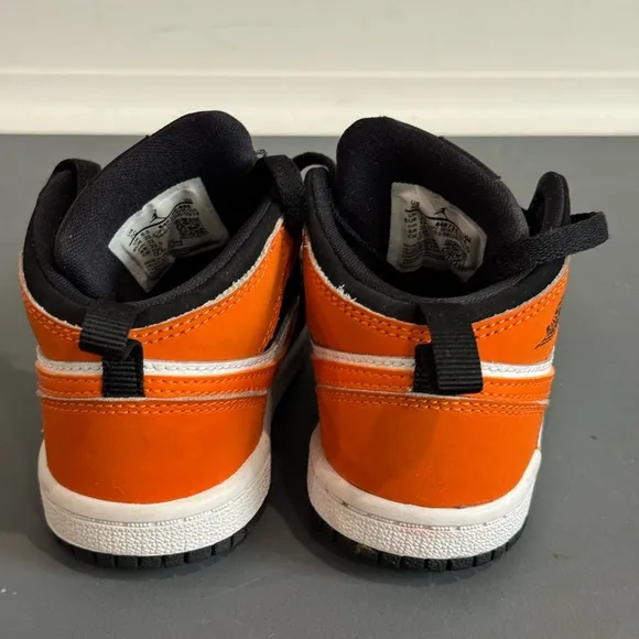 Kids Black and Orange Sneakers