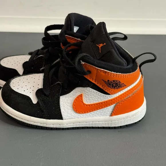 Kids Black and Orange Sneakers