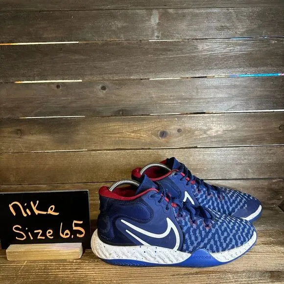 Kids Nike KD‎ Trey 5 VIII Blue Mid Athletic Basketball Shoes Sneakers Size 6.5 Y