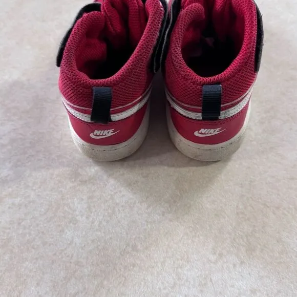 Kids Nike borough mid 2 Red High-Top Sneakers size 10C kids shoes toddler