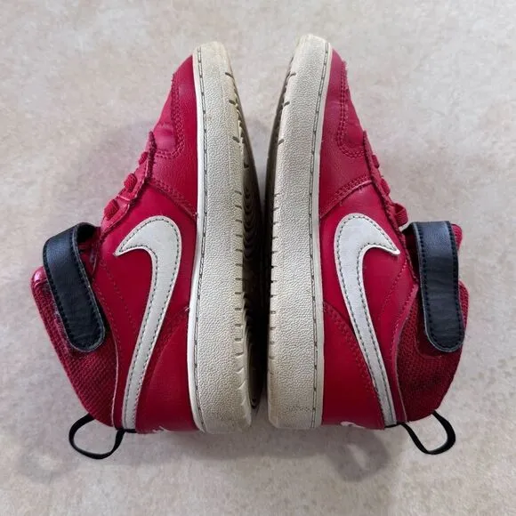 Kids Nike borough mid 2 Red High-Top Sneakers size 10C kids shoes toddler