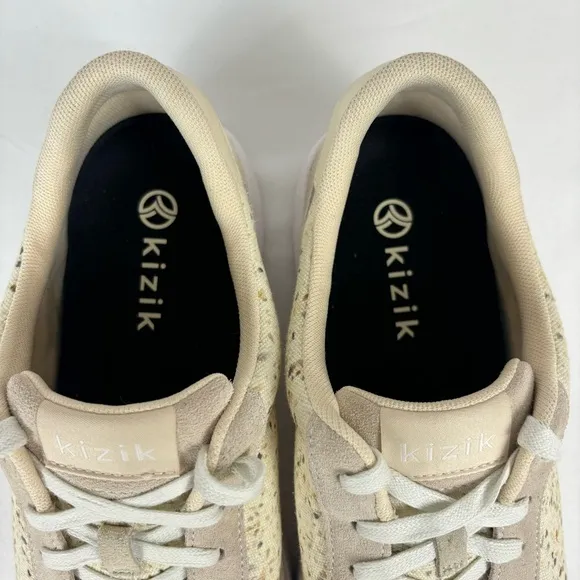 Kizit Prague Sneakers Hands Free Slip-on Canvas Comfy Tennis Shoes Cream Size 10