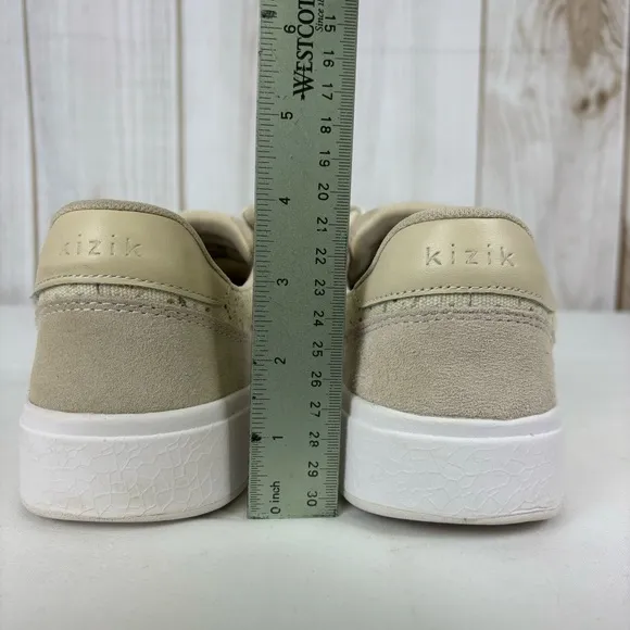 Kizit Prague Sneakers Hands Free Slip-on Canvas Comfy Tennis Shoes Cream Size 10