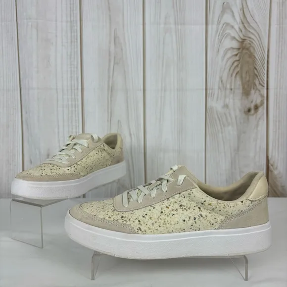 Kizit Prague Sneakers Hands Free Slip-on Canvas Comfy Tennis Shoes Cream Size 10
