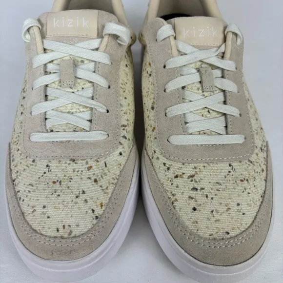 Kizit Prague Sneakers Hands Free Slip-on Canvas Comfy Tennis Shoes Cream Size 10