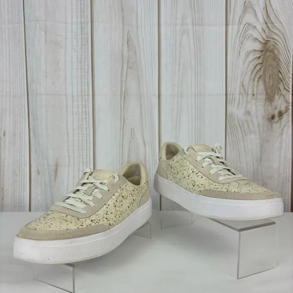 Kizit Prague Sneakers Hands Free Slip-on Canvas Comfy Tennis Shoes Cream Size 10