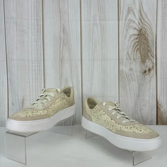 Kizit Prague Sneakers Hands Free Slip-on Canvas Comfy Tennis Shoes Cream Size 10