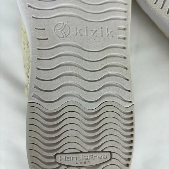 Kizit Prague Sneakers Hands Free Slip-on Canvas Comfy Tennis Shoes Cream Size 10