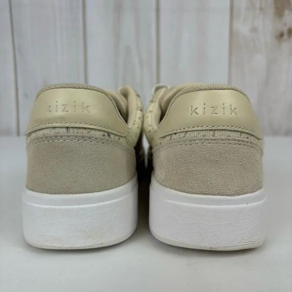 Kizit Prague Sneakers Hands Free Slip-on Canvas Comfy Tennis Shoes Cream Size 10