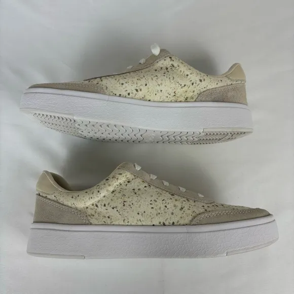 Kizit Prague Sneakers Hands Free Slip-on Canvas Comfy Tennis Shoes Cream Size 10