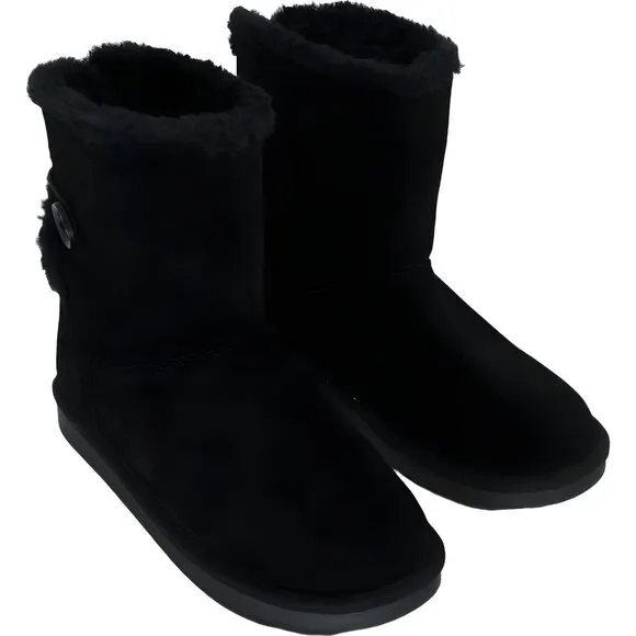 Koolaburra by UGG Girls Nalie Short Black Fashion Boots, Size 5 Big Kid