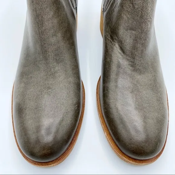 Kork-Ease Grey Leather Mindo Chelsea Bootie Size 9.5