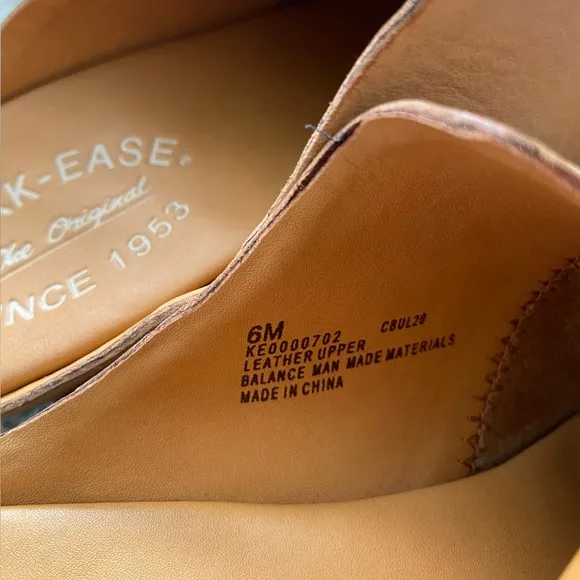 Kork-Ease Para Wedge Slip on mule shoe leather size 6 natural nude