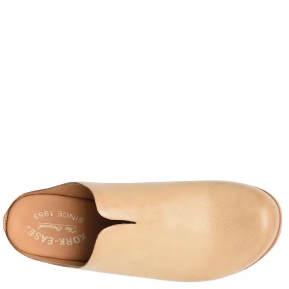 Kork-Ease Para Wedge Slip on mule shoe leather size 6 natural nude