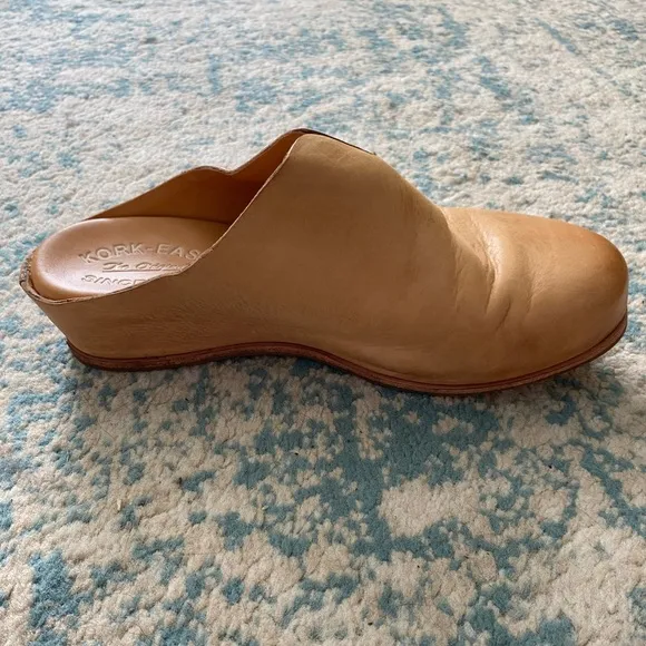 Kork-Ease Para Wedge Slip on mule shoe leather size 6 natural nude