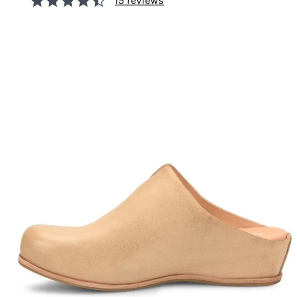 Kork-Ease Para Wedge Slip on mule shoe leather size 6 natural nude