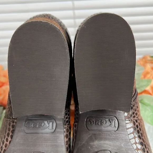 Kork-Ease Leyland Brown Snakeskin Ankle Boots Size 11