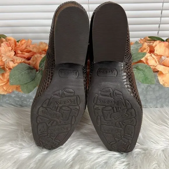 Kork-Ease Leyland Brown Snakeskin Ankle Boots Size 11