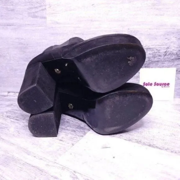 Kurt Geiger Suede Platform Heeled Ankle Boot Black Sz 38 Women's sz 8