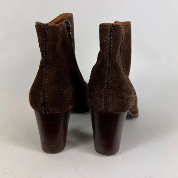 L. L. Bean ankle heeled booties women's size 7 brown suede minimalist boots