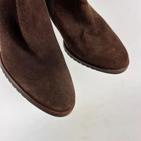 L. L. Bean ankle heeled booties women's size 7 brown suede minimalist boots
