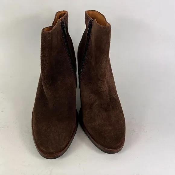 L. L. Bean ankle heeled booties women's size 7 brown suede minimalist boots