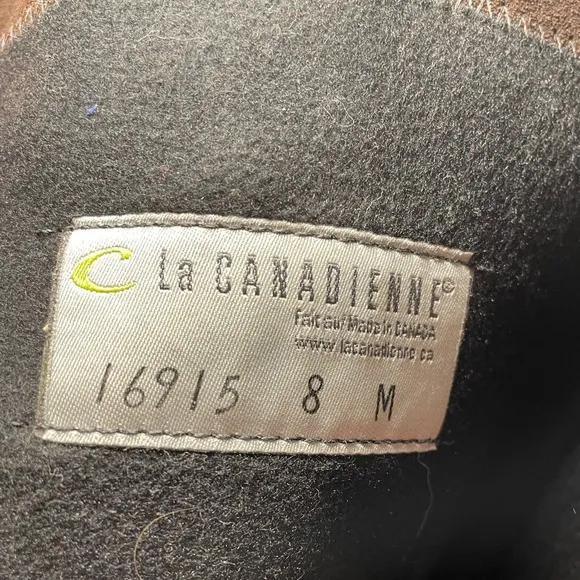 La Canadienne Brown Leather Platform Boots Size 8