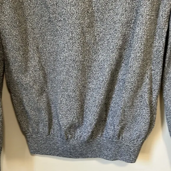 LACOSTE Mens V Neck Cotton Sweater Classic Fit Marled Jersey Grey Sz M