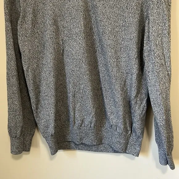 LACOSTE Mens V Neck Cotton Sweater Classic Fit Marled Jersey Grey Sz M
