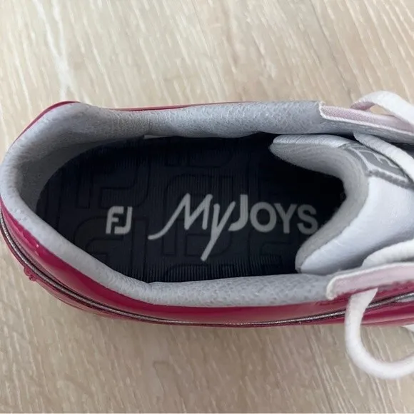 Ladies FootJoy MyJoys Pro/SL Golf Shoes 7.5 Pink &amp; White NWT
