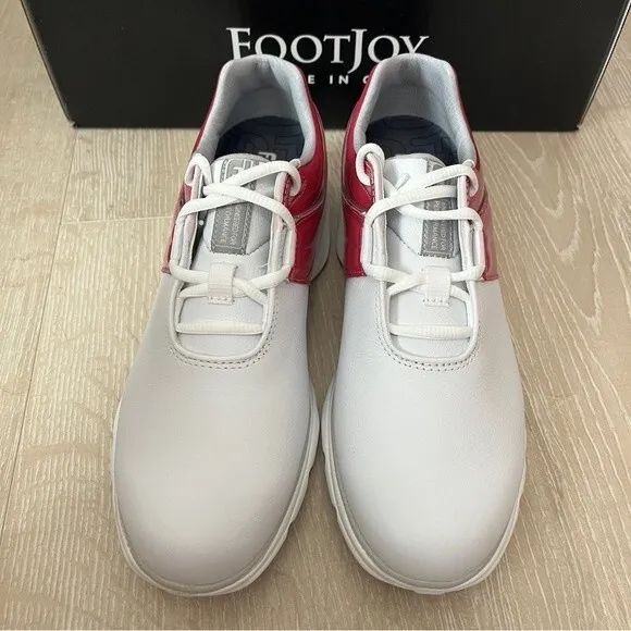 Ladies FootJoy MyJoys Pro/SL Golf Shoes 7.5 Pink &amp; White NWT