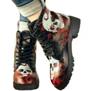 Ladie's punk rock combat boots sz 8