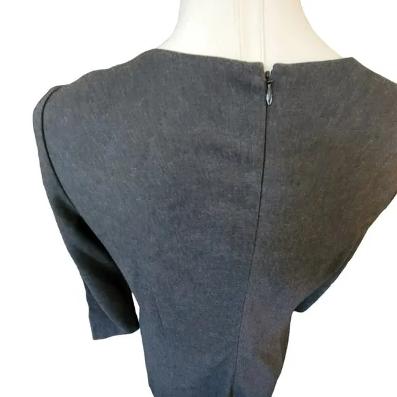 Lafayette 148 Grey Dress Classic Career Staple Straight Woman's Size 8 JJ3077