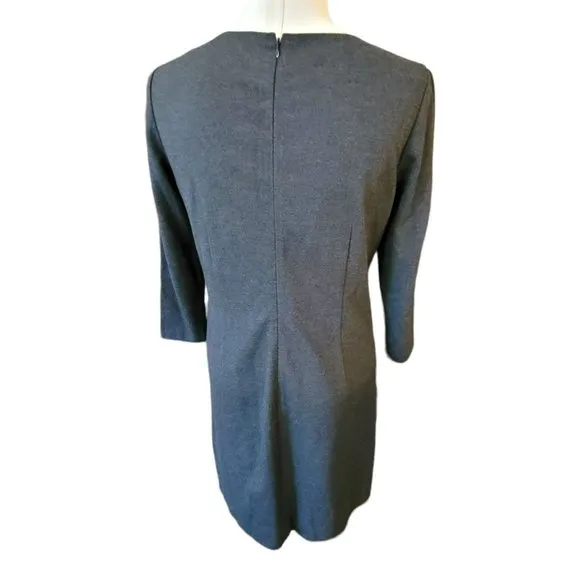 Lafayette 148 Grey Dress Classic Career Staple Straight Woman's Size 8 JJ3077