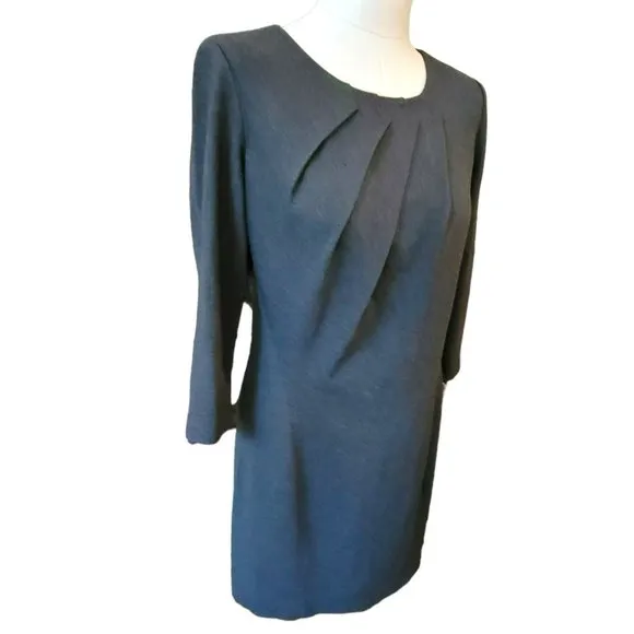 Lafayette 148 Grey Dress Classic Career Staple Straight Woman's Size 8 JJ3077