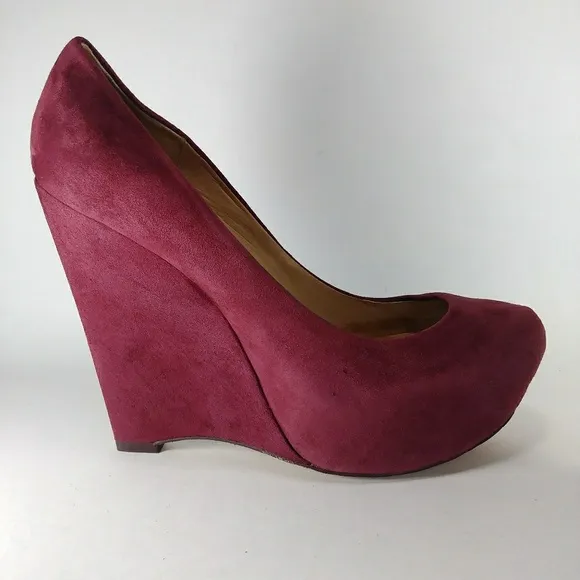 L.A.M.B. by Gwen Stefani Hidden Wrapped Platform Wedge Pink Raspberry Heels 6.5