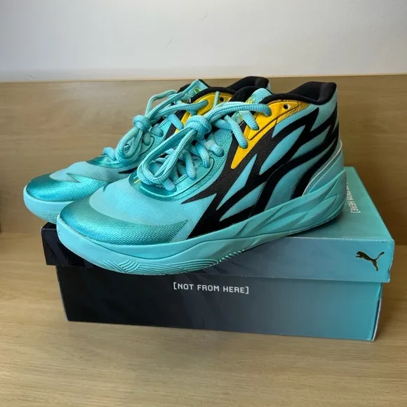 Lamello Shoes MB02 Men Size 7 Honeycomb Basketball Blue Teal OG BOX
