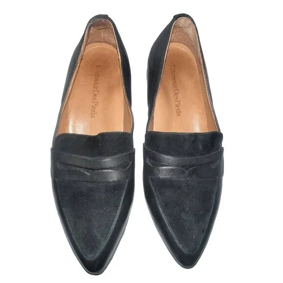 L’AMOUR DES PIEDS Shoes Women's Size 7.5M Black Leather MIAMORE Comfort Loafers
