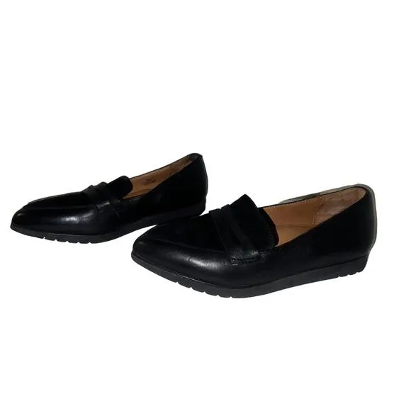 L’AMOUR DES PIEDS Shoes Women's Size 7.5M Black Leather MIAMORE Comfort Loafers