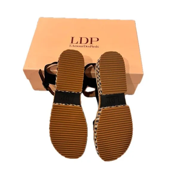 L'Amour des Pieds Women's Dalaney Sandals Size 8.5 Black NEW