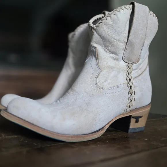 Lane Plain Jane Ceramic Crackle Women's Western Ankle Bootie Size 8